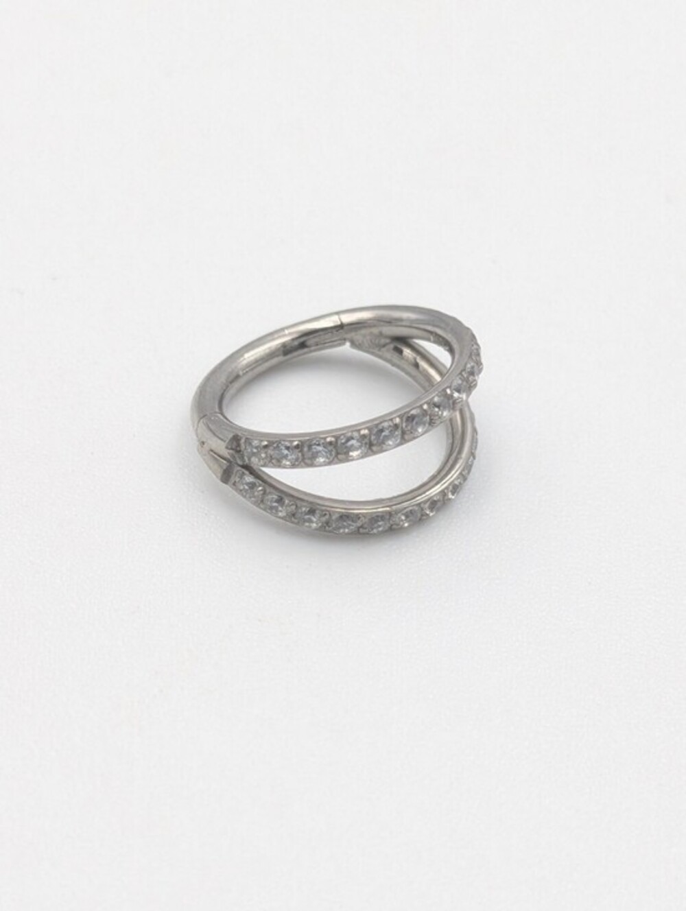 Diablo Organics titanium Double Row Clicker - Clear CZ (16g) 5/16
